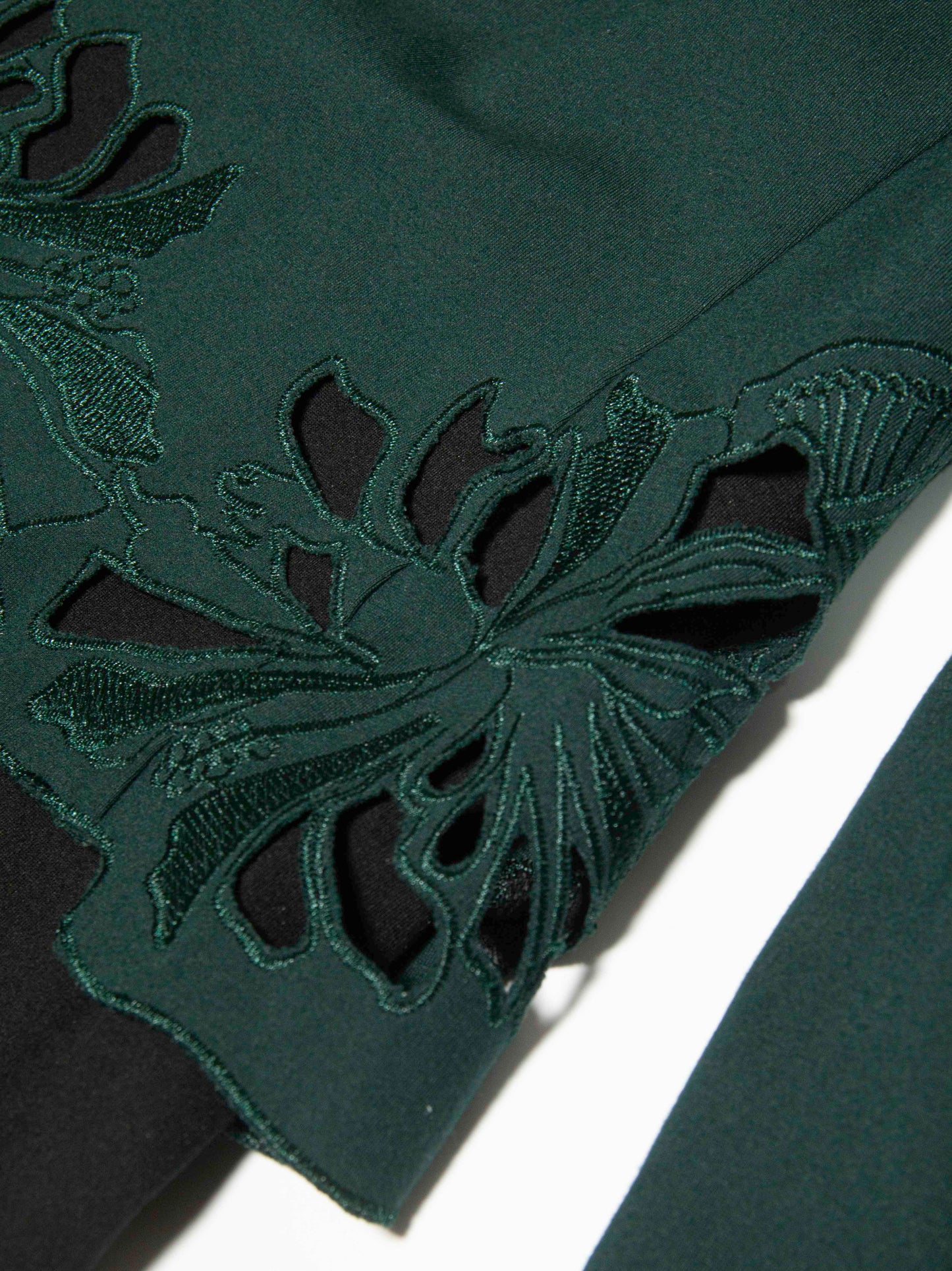Emerald Overlay Panel Dress