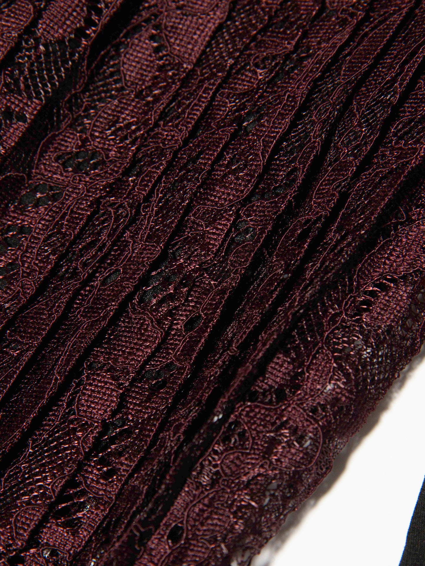 Black & Plum Pleated Lace Dress