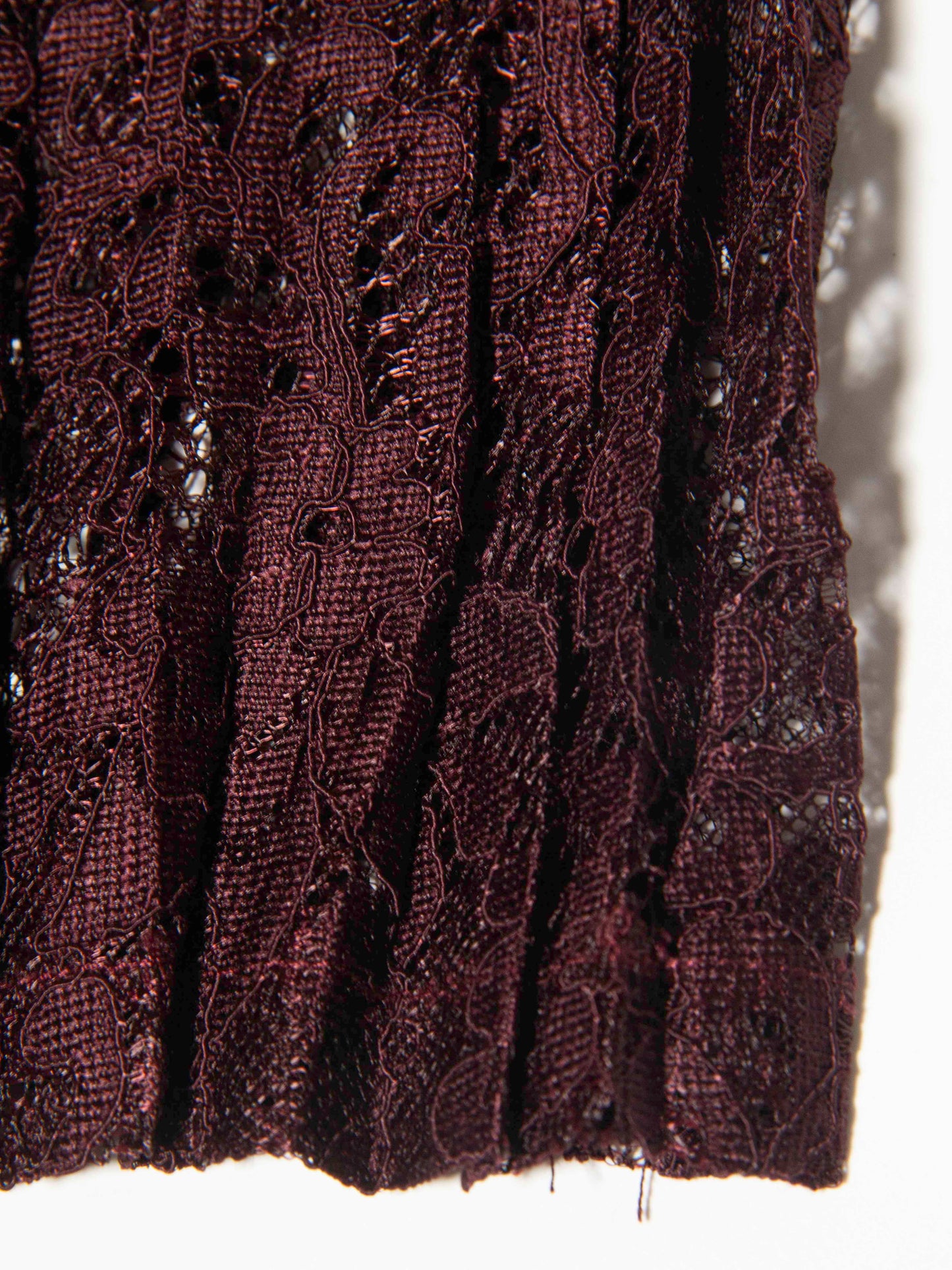Black & Plum Pleated Lace Dress