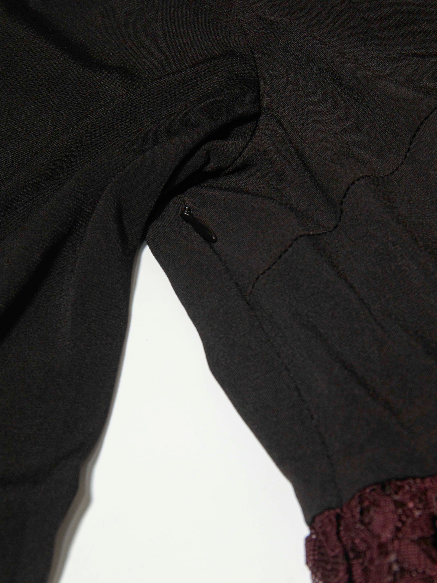 Black & Plum Pleated Lace Dress