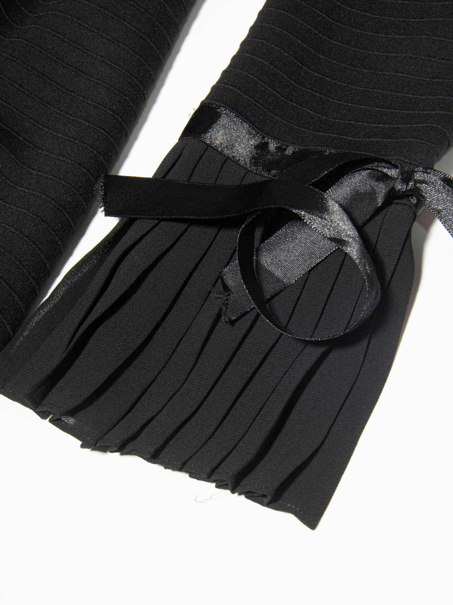 Midnight Pleated-Cuff Dress