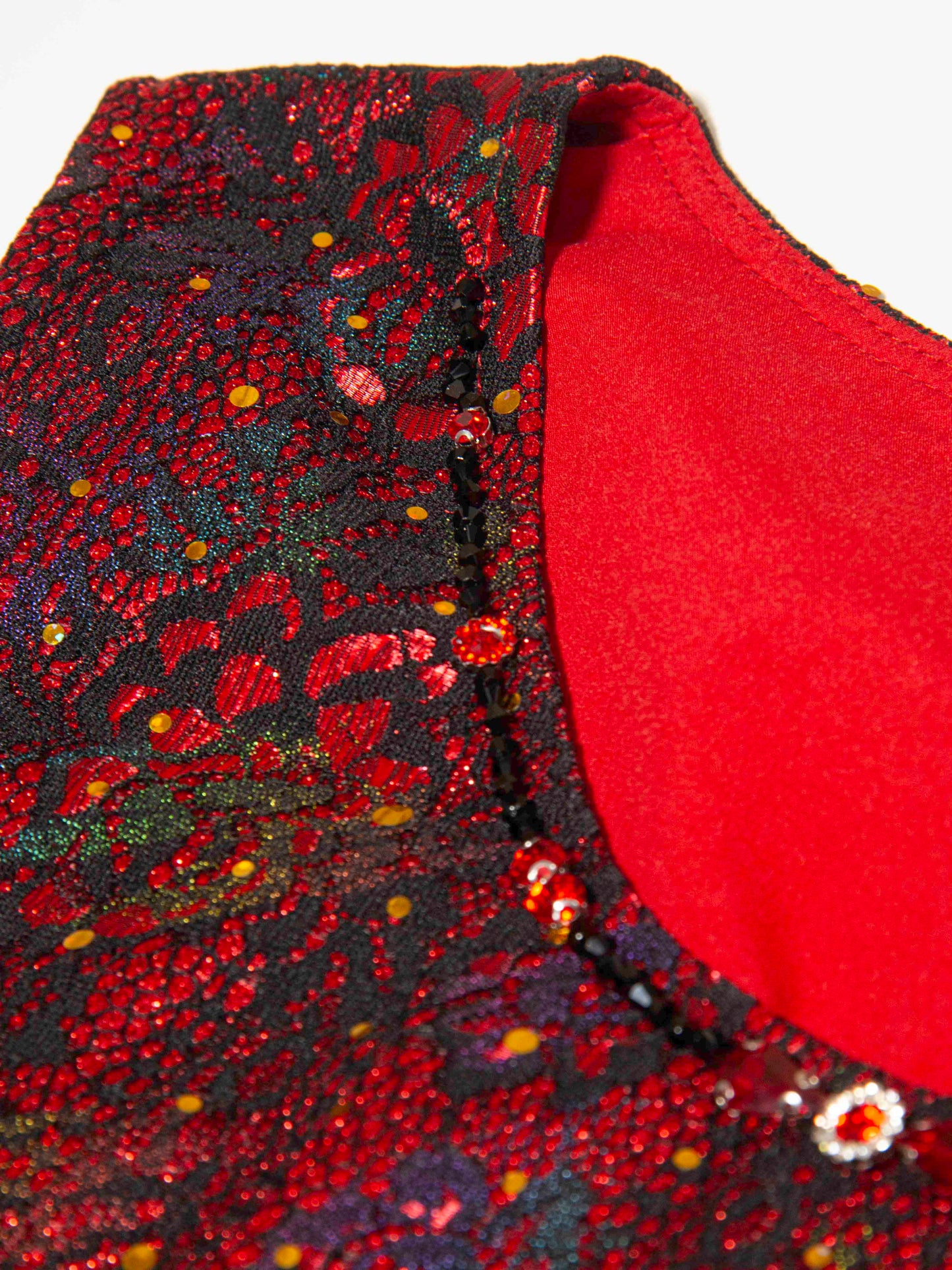 Crimson Gem Sequin Dress