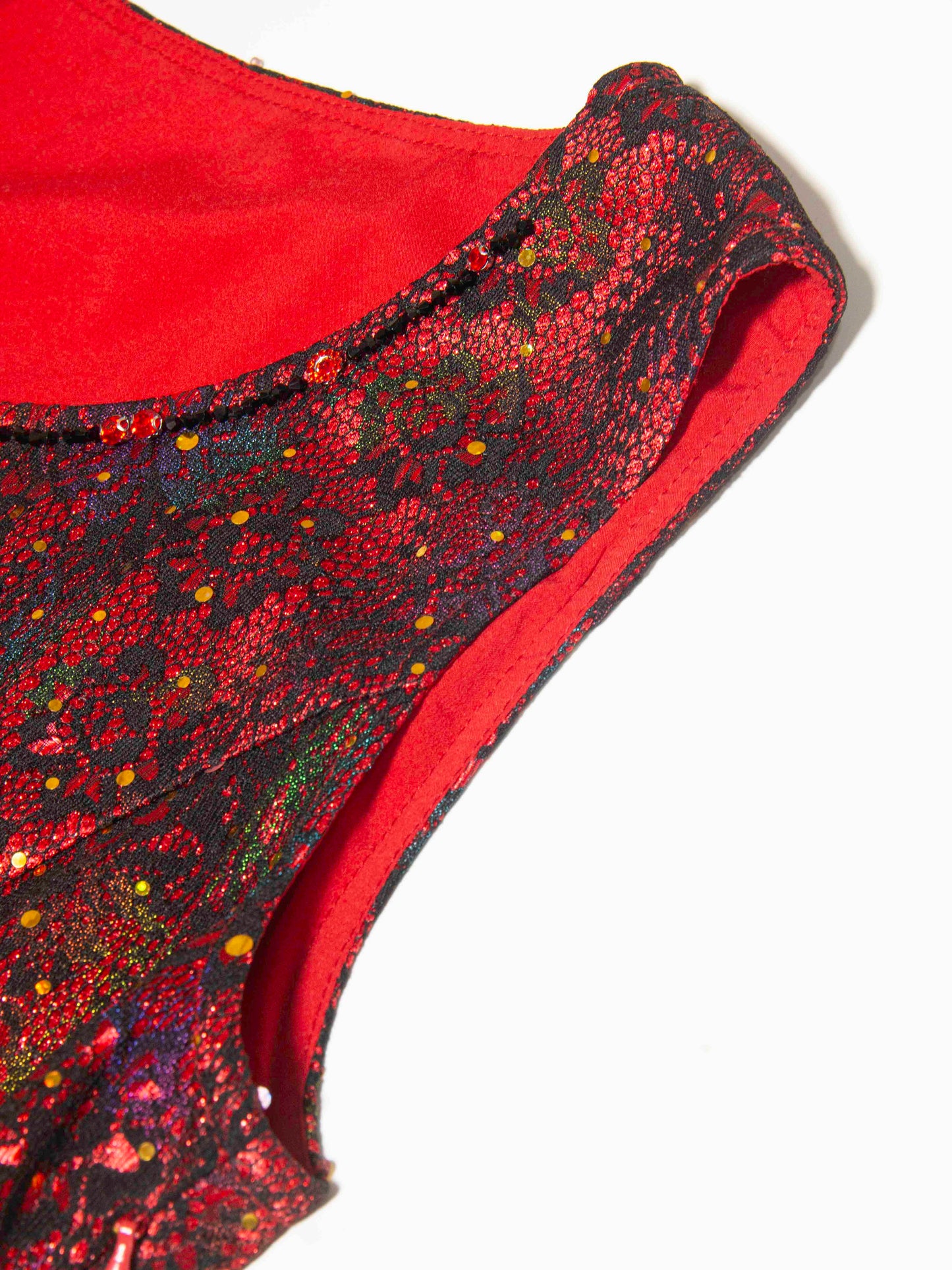 Crimson Gem Sequin Dress