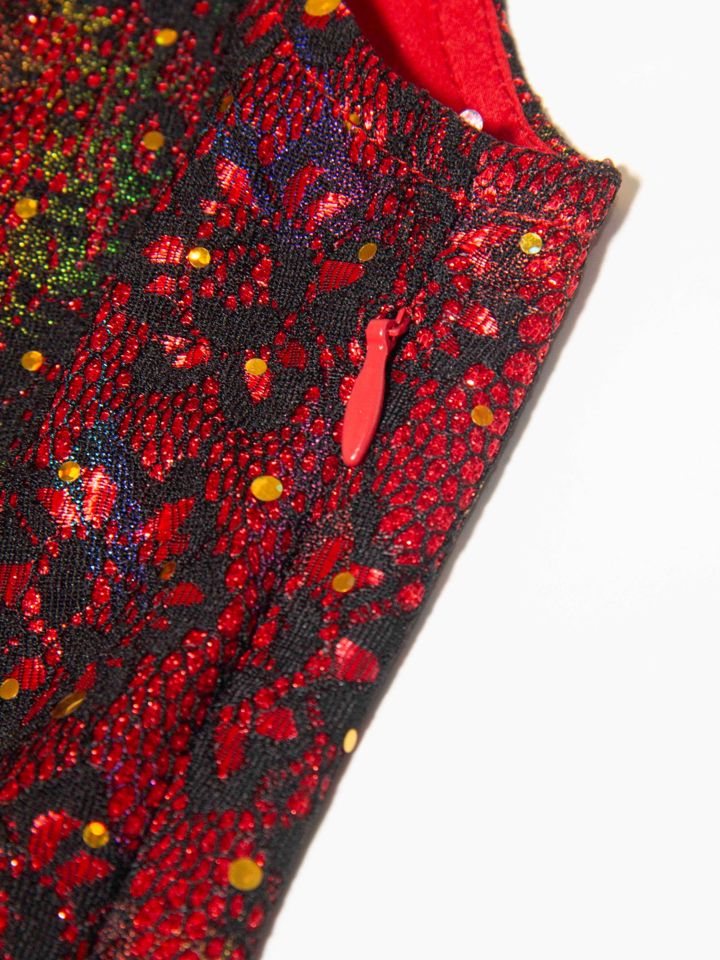 Crimson Gem Sequin Dress