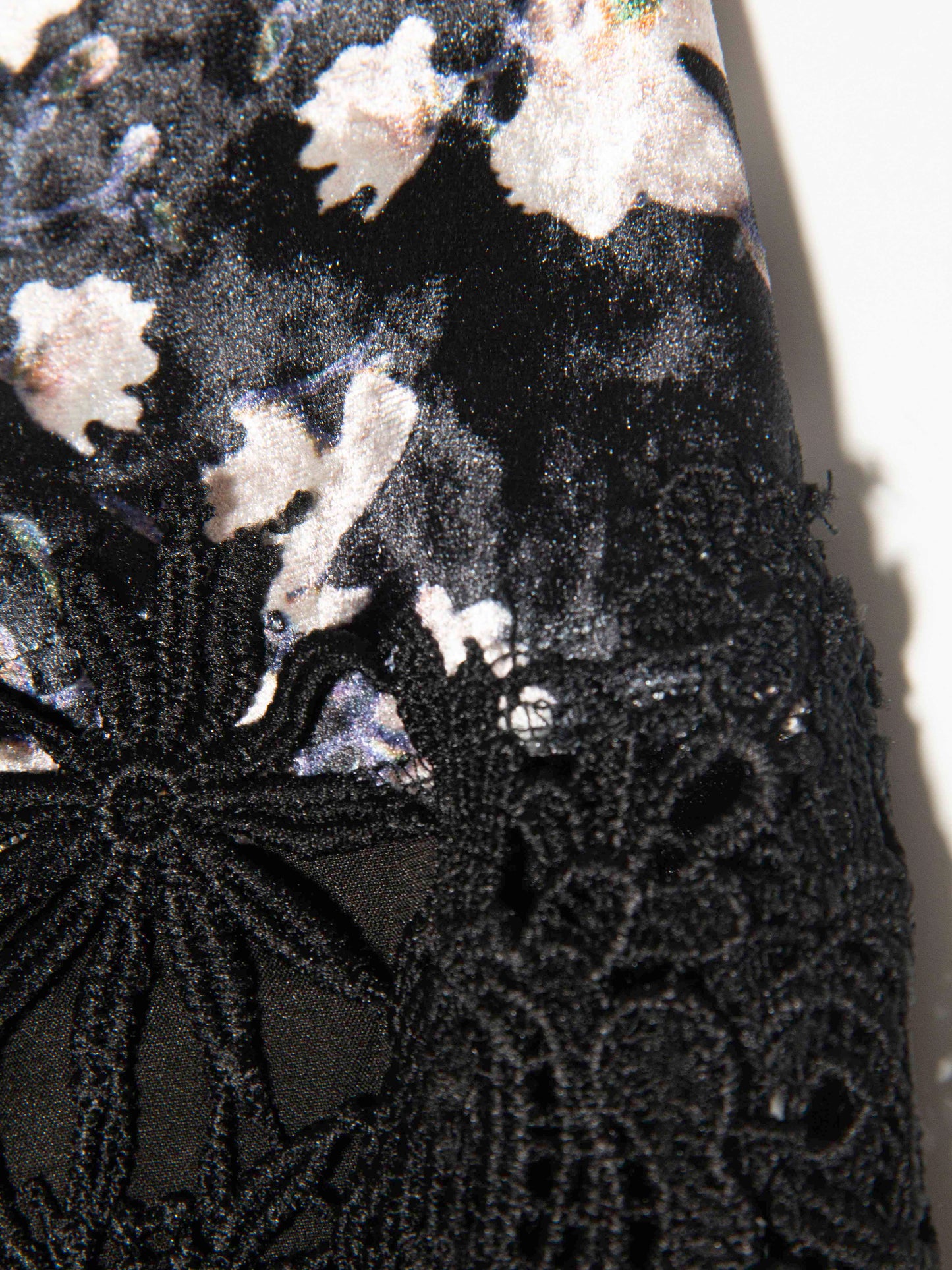 Black Lace Floral Midi Dress