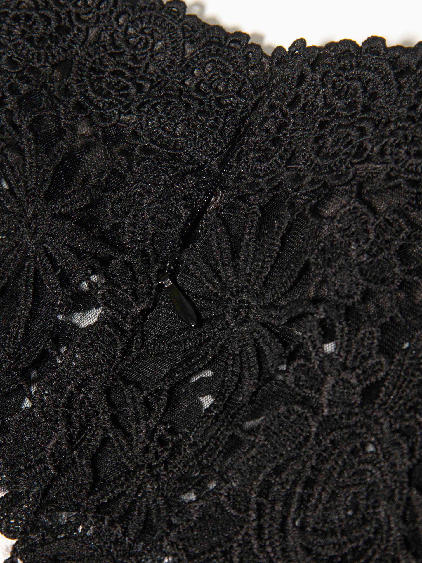 Black Lace Floral Midi Dress