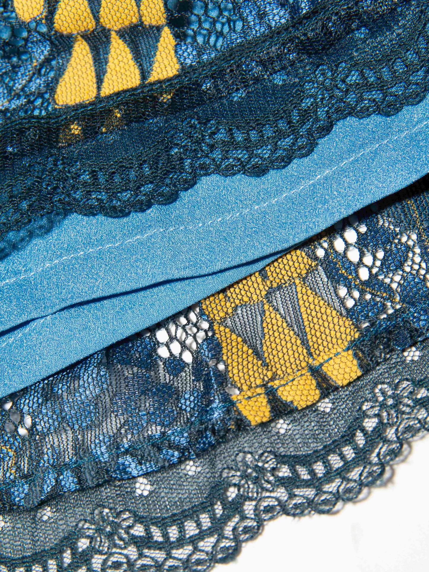 Blue Mosaic Lace Shirt Dress