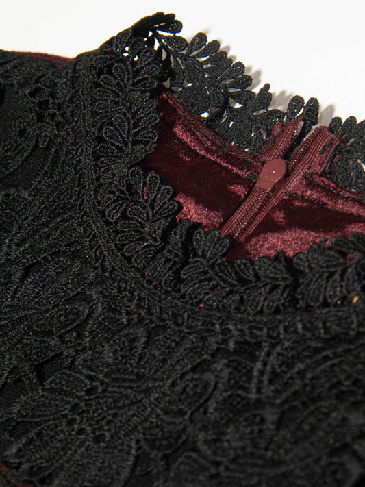 Lace Trim Midi Dress