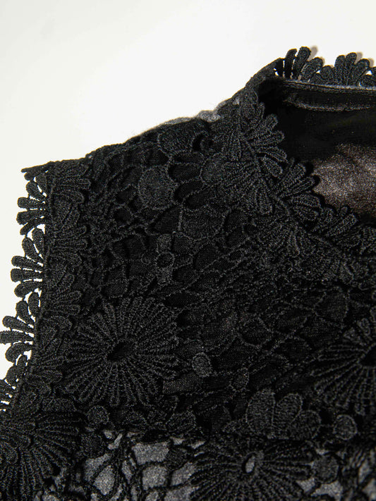 Lace Contrast Sheath Dress