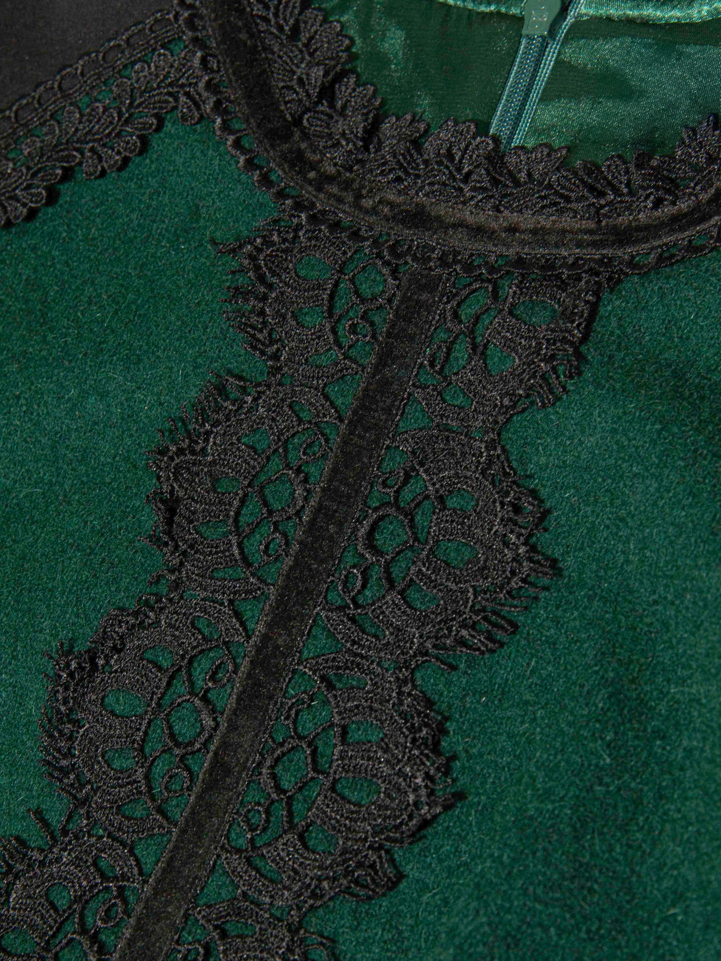 Emerald Lace Panel Dress