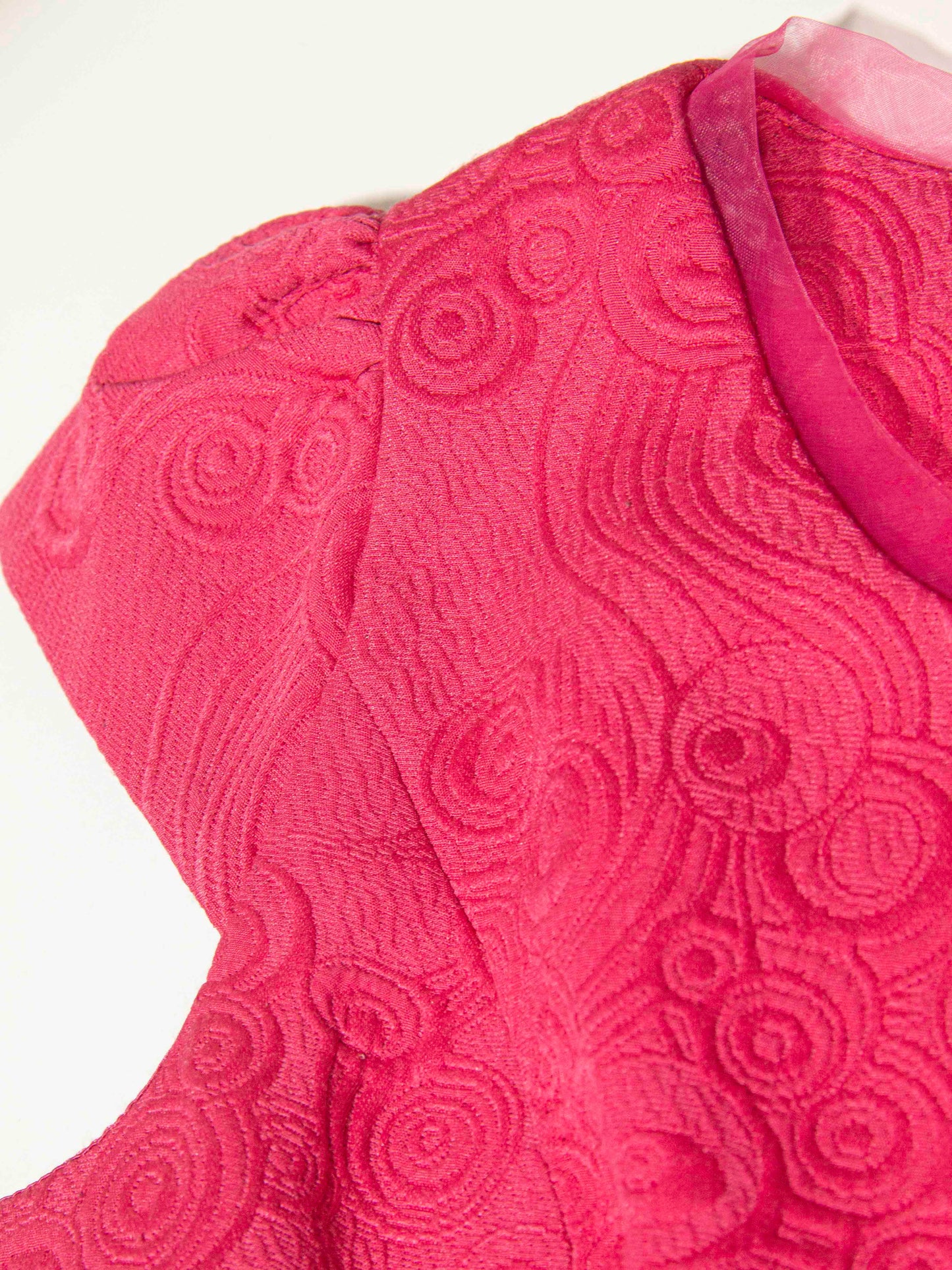 Bow Waist Jacquard Dress