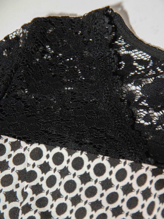 Black Lace Print Dress