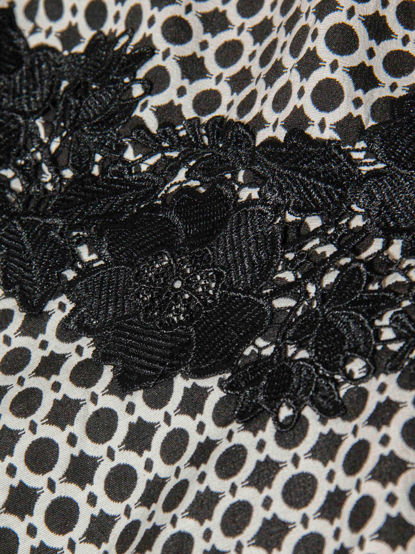 Black Lace Print Dress