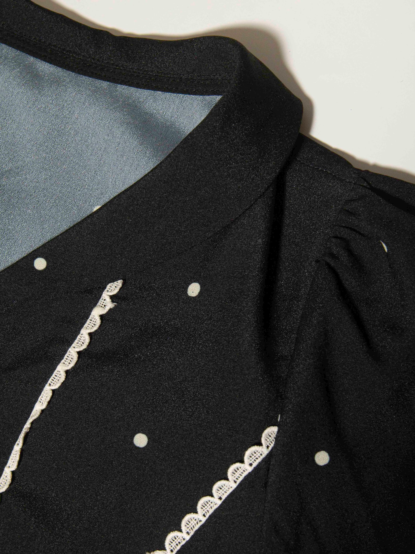 Lace Panel Button Midi Dress