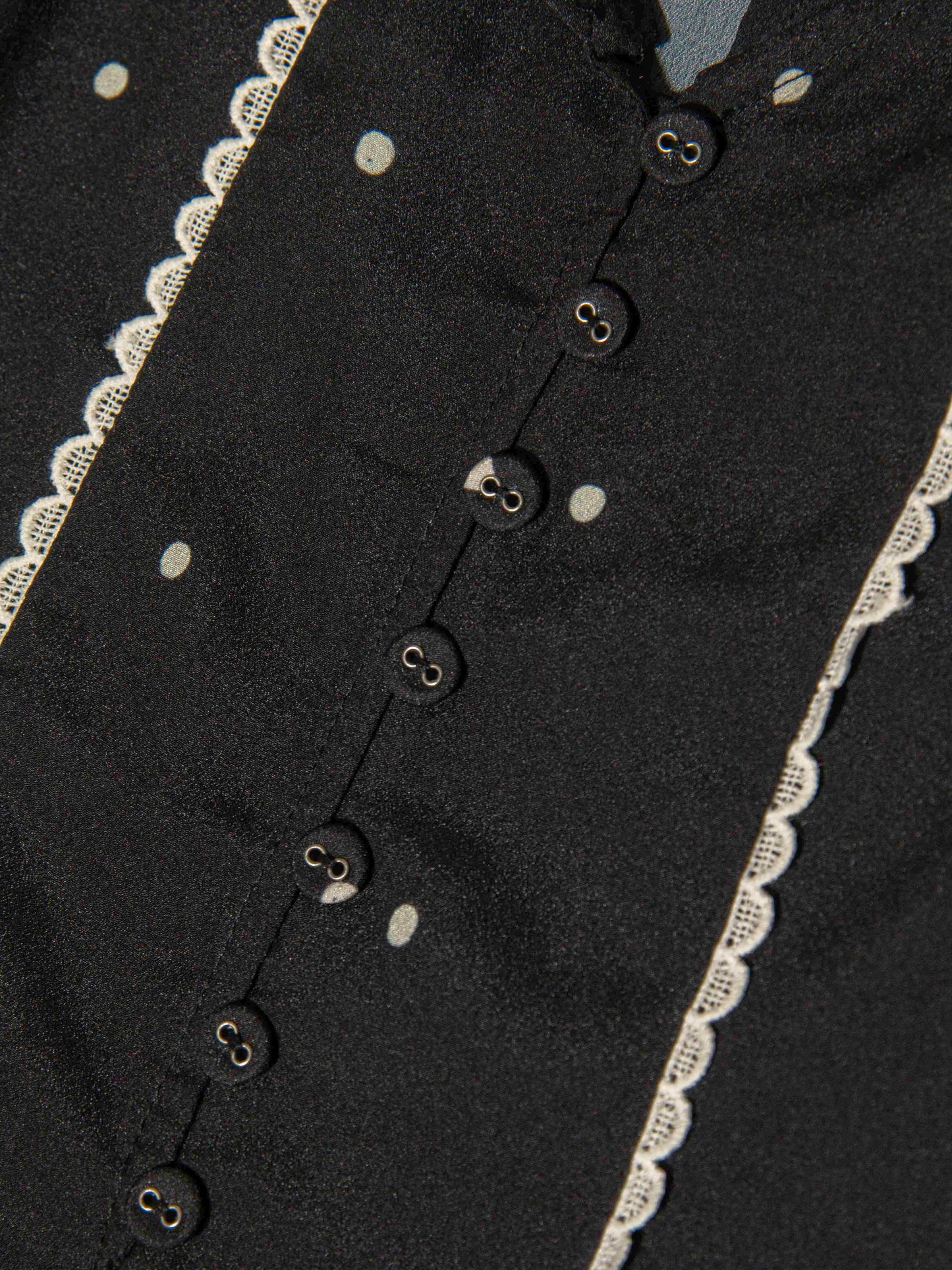 Lace Panel Button Midi Dress