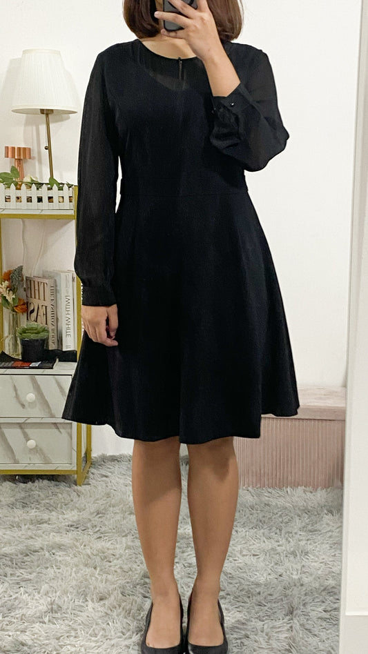 Black Sheer-Sleeve Dress