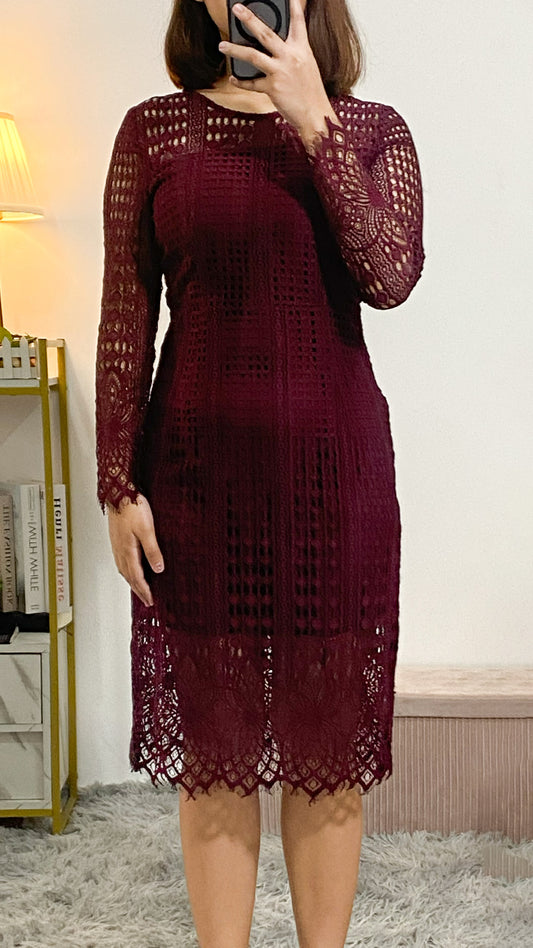 Garnet Lace Sheath Dress