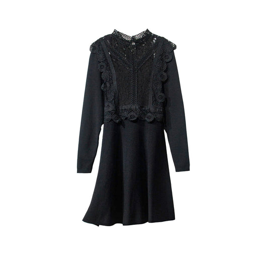 Knitted Black Lace Elegance Dress
