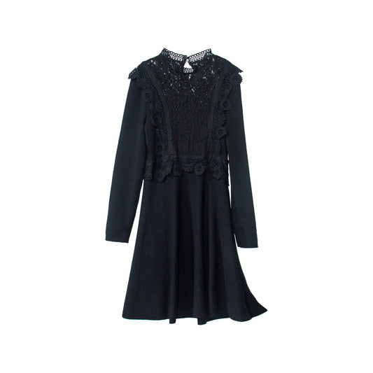 Knitted Black Lace Elegance Dress