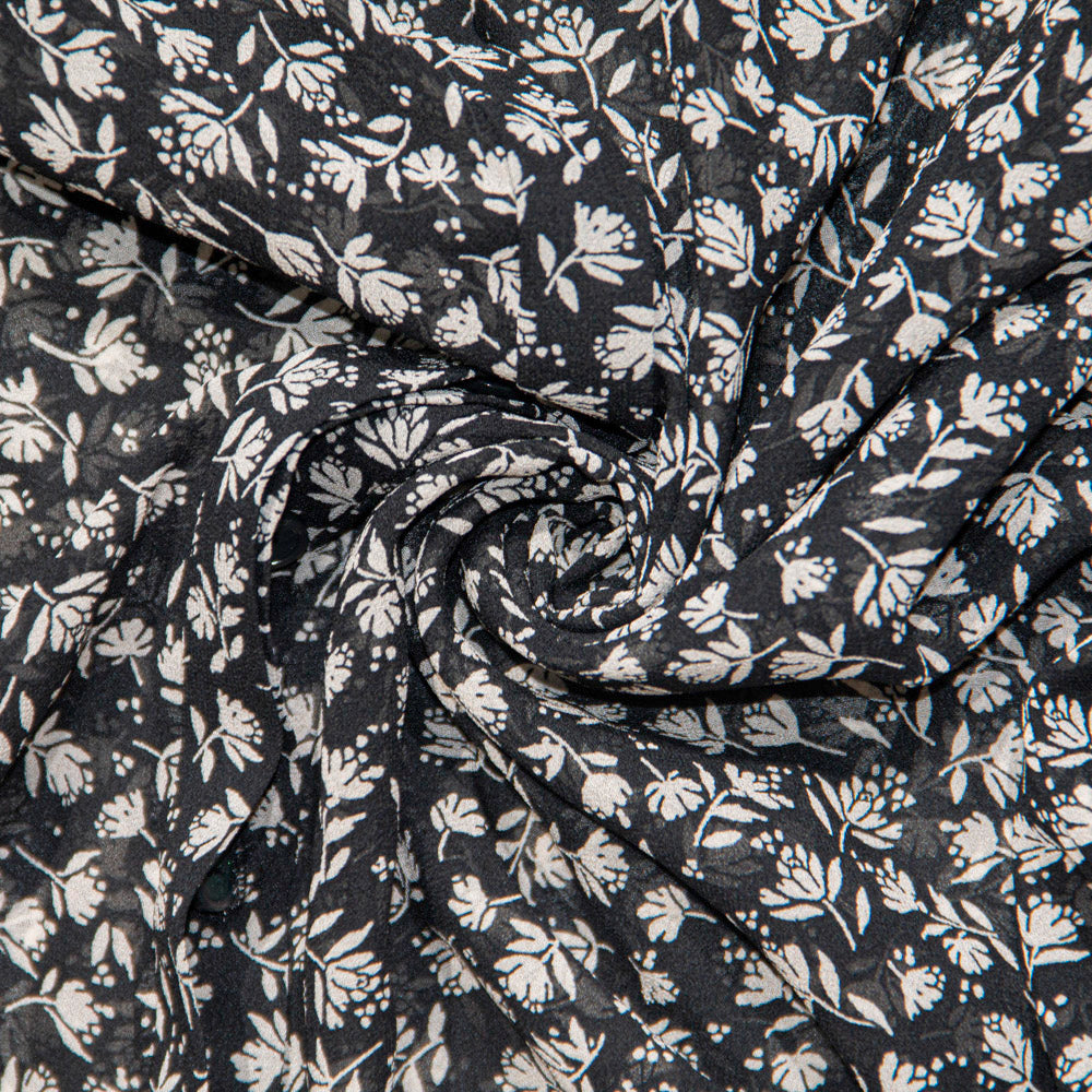 Semi-Sheer Black Floral Blouse