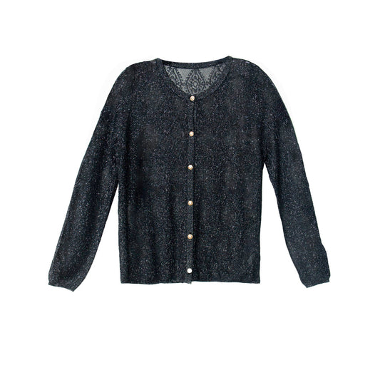 Knitted Black Shimmer Top