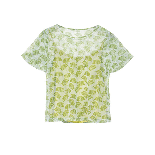 Tropical Breeze Mesh Blouse Set