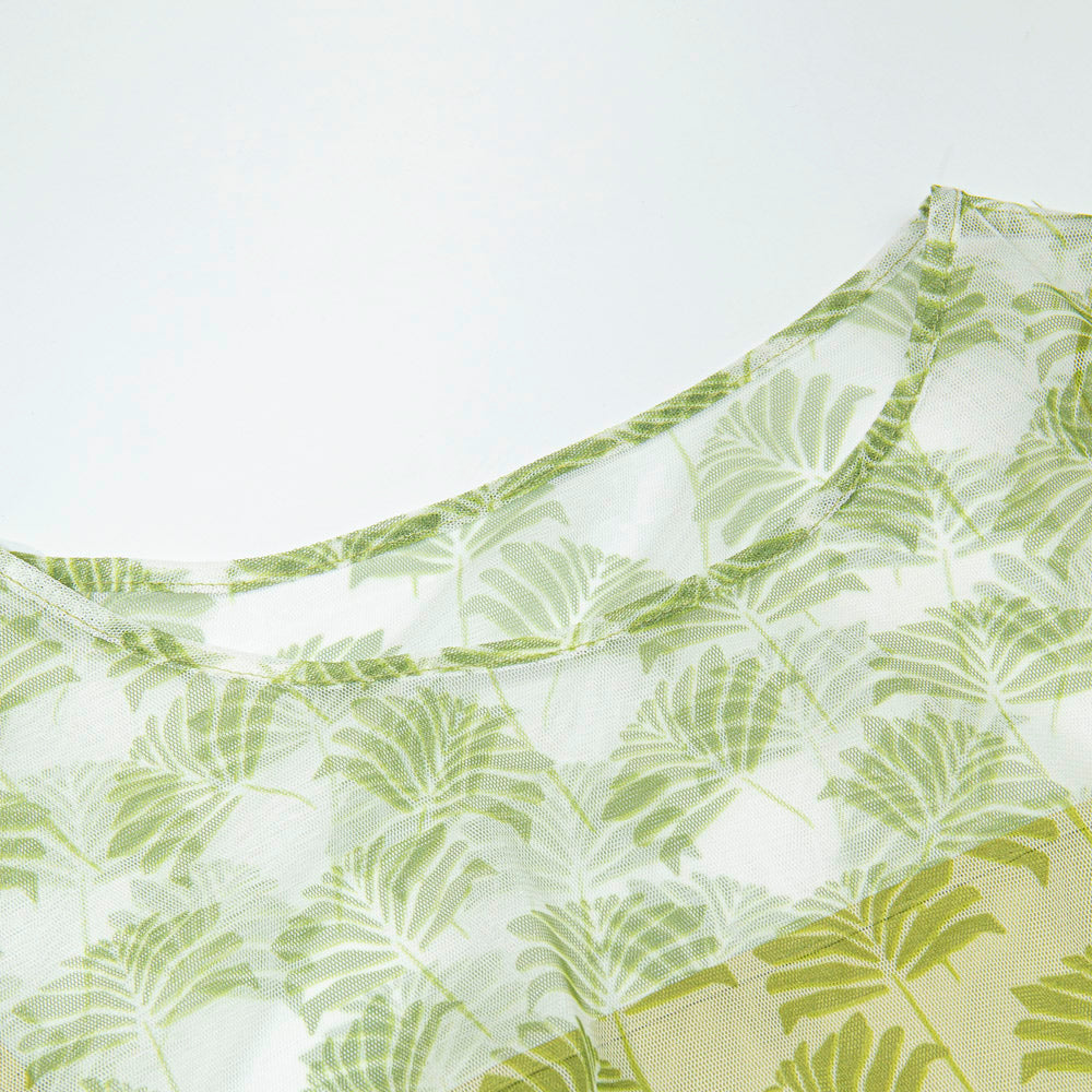 Tropical Breeze Mesh Blouse Set