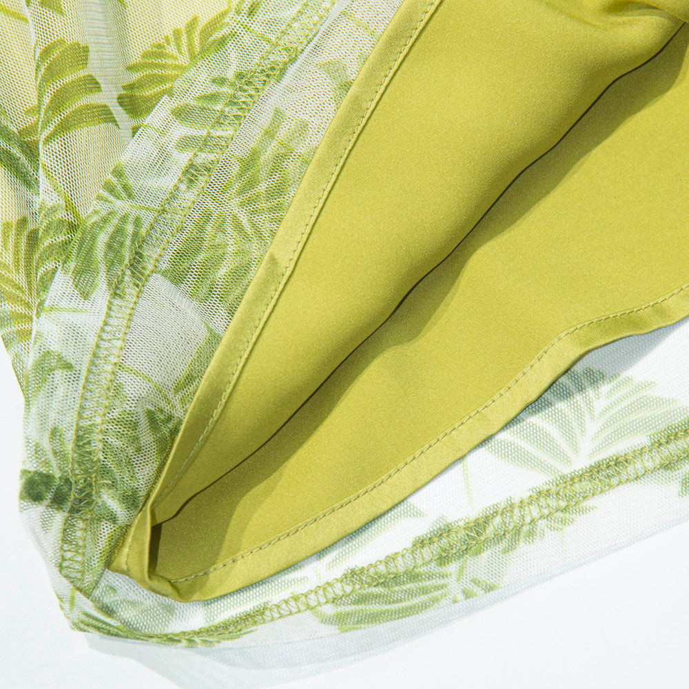 Tropical Breeze Mesh Blouse Set