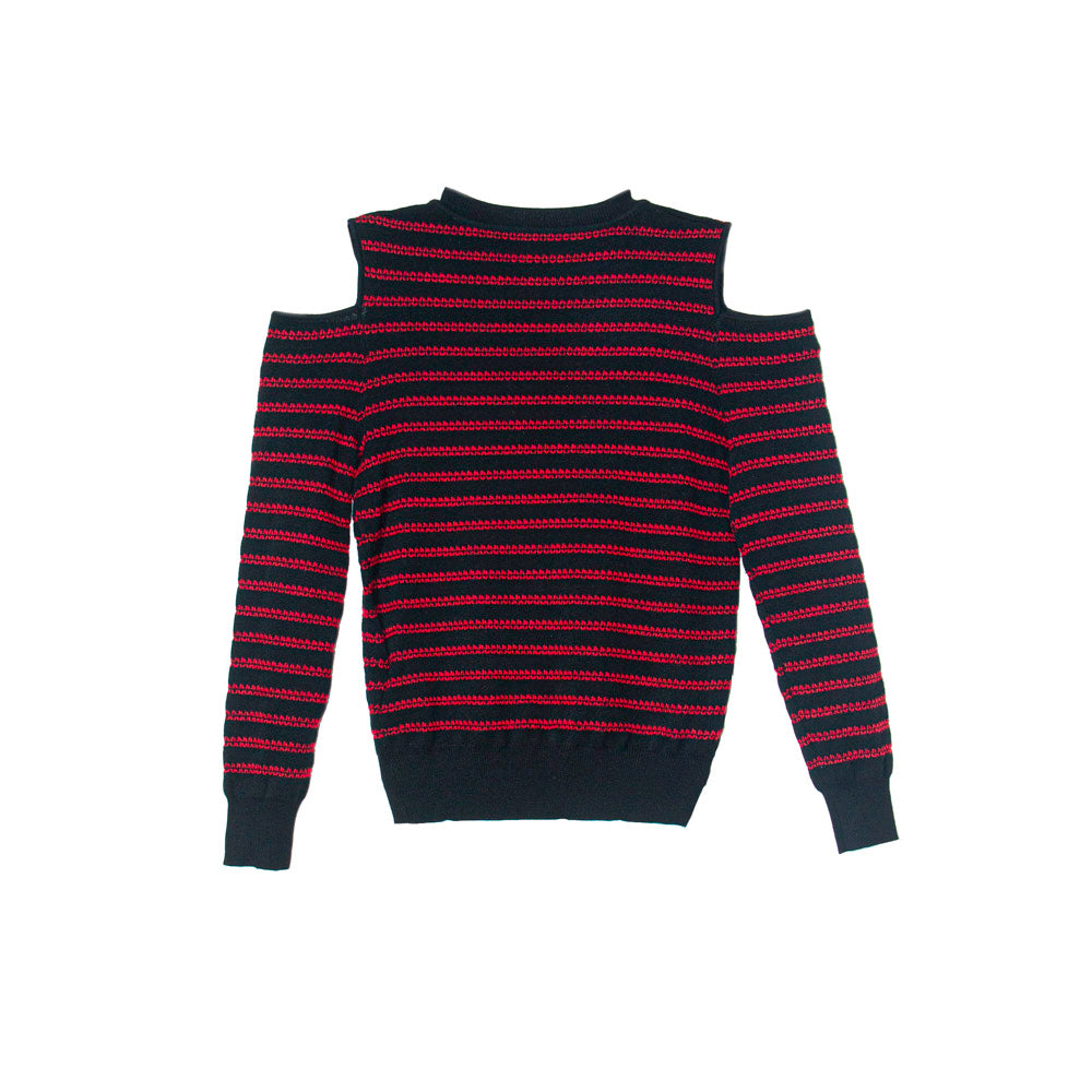Cold-Shoulder Stripe Knit