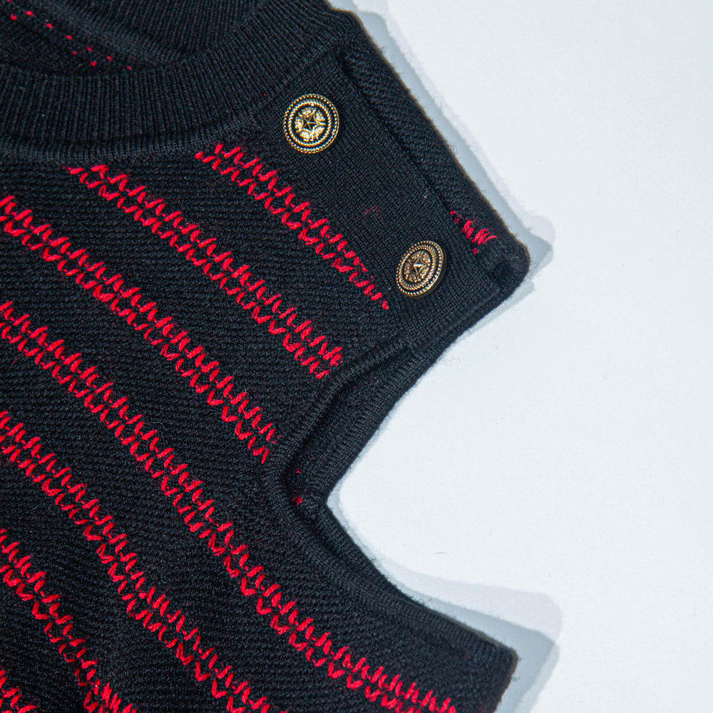 Cold-Shoulder Stripe Knit