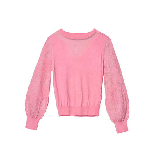 Rosy Knit Lace Top