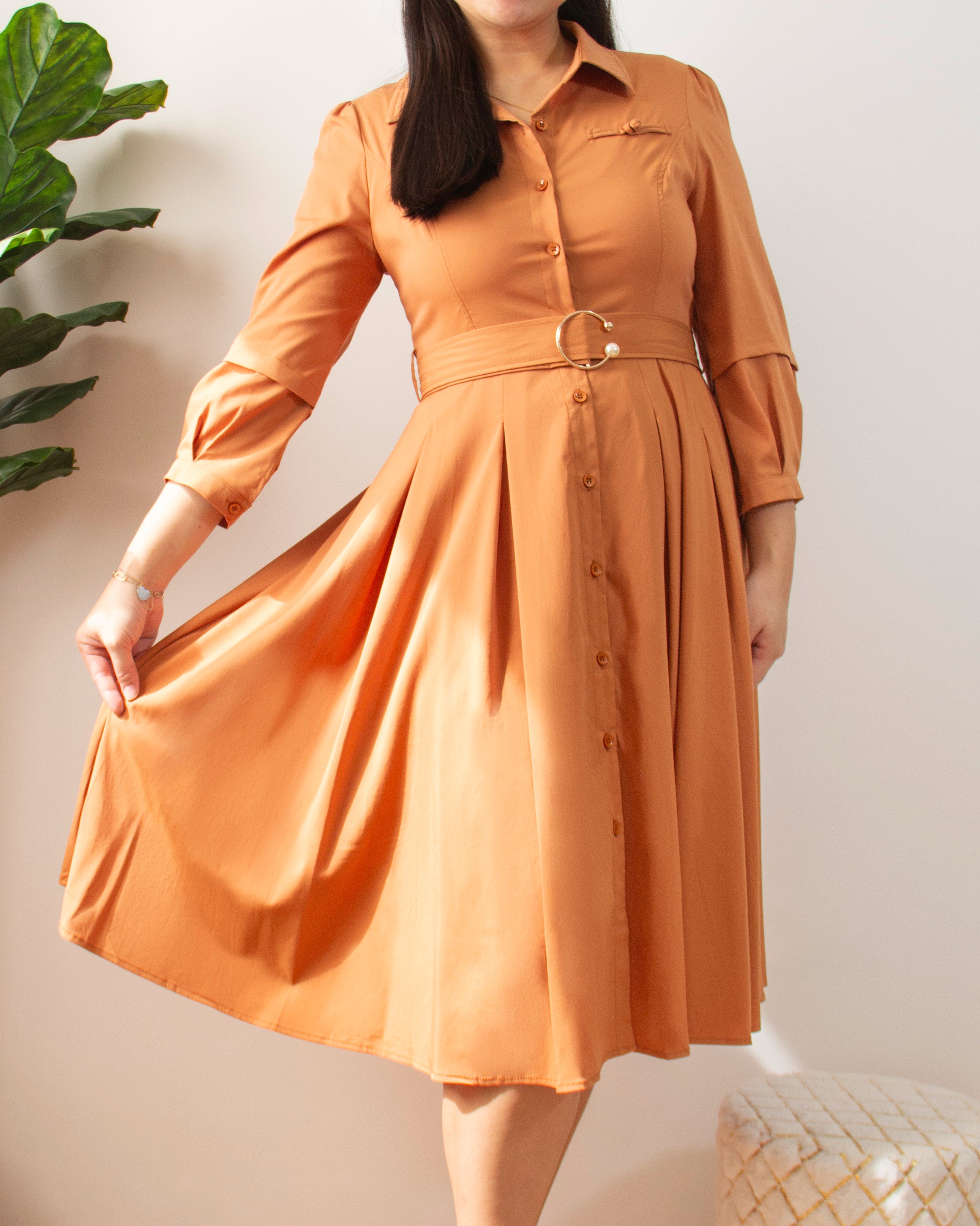 ★送料・関税込★I AM MARI★Reark Belt Best Dress★ Timeless Charm Belted Shirt Dress – MARI