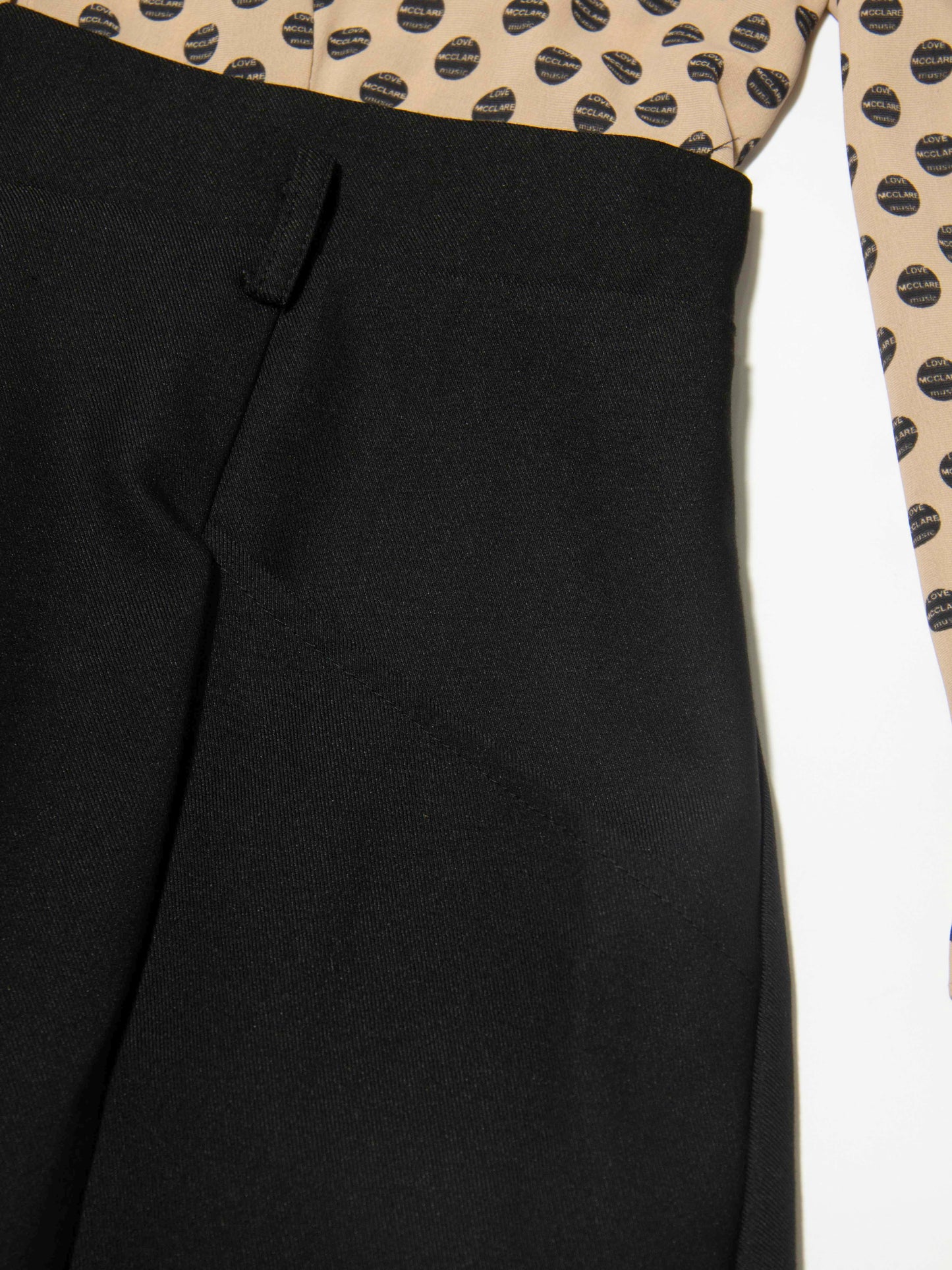 Black Printed Top Dress & Cropped Vest