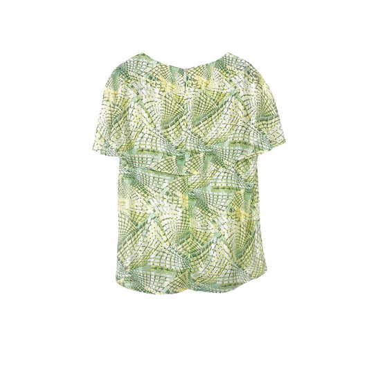 Mosaic Charm Tie-Neck Blouse