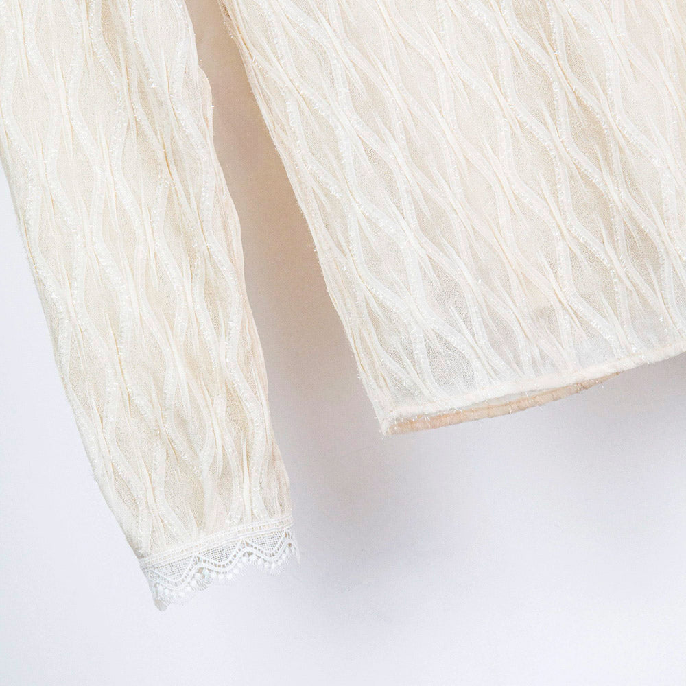 Ivory Lace Trim Blouse