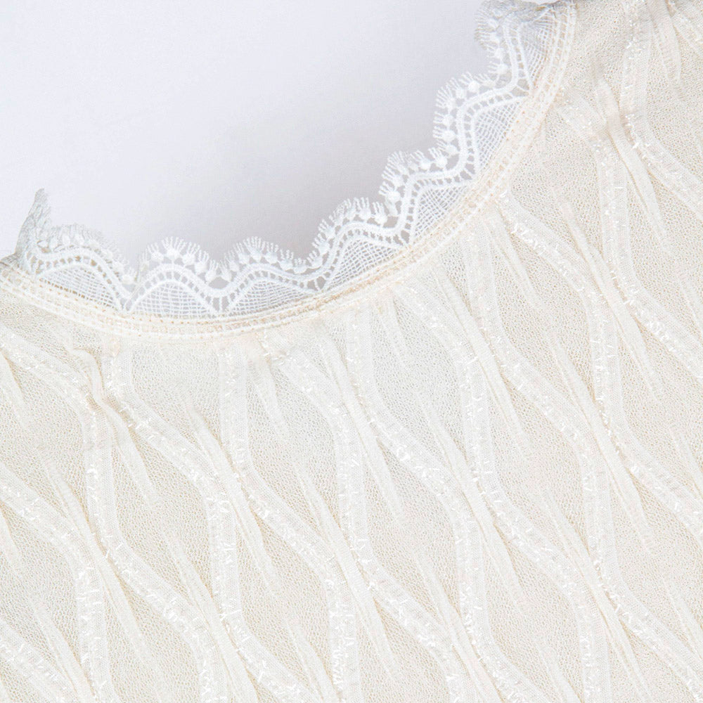 Ivory Lace Trim Blouse
