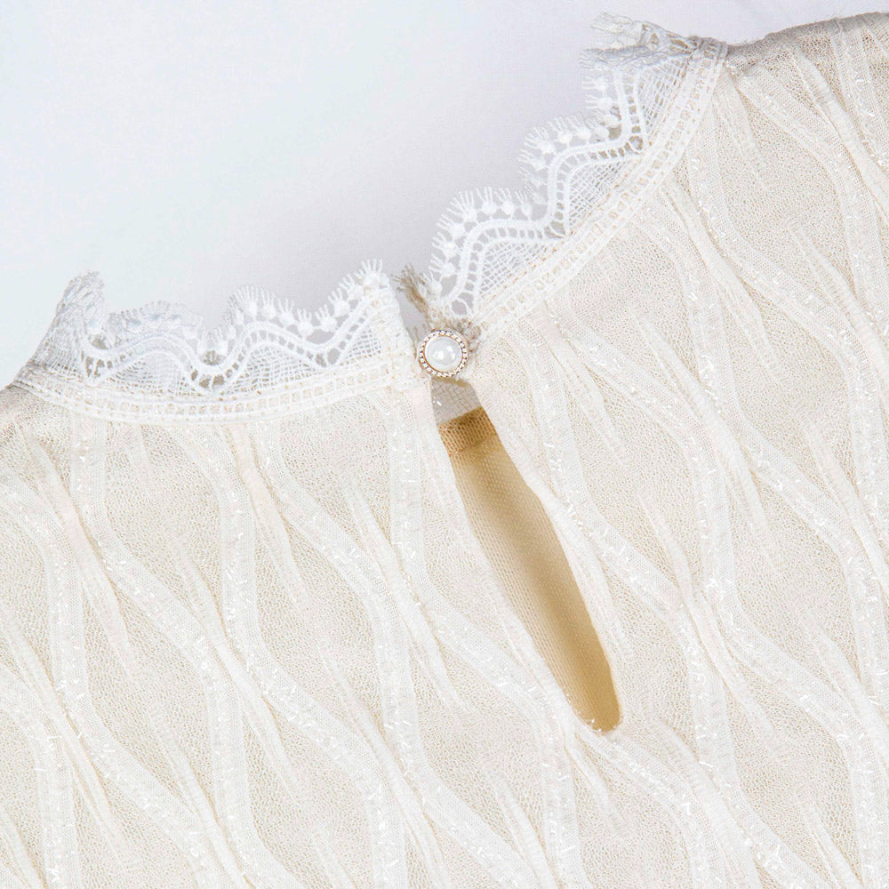 Ivory Lace Trim Blouse