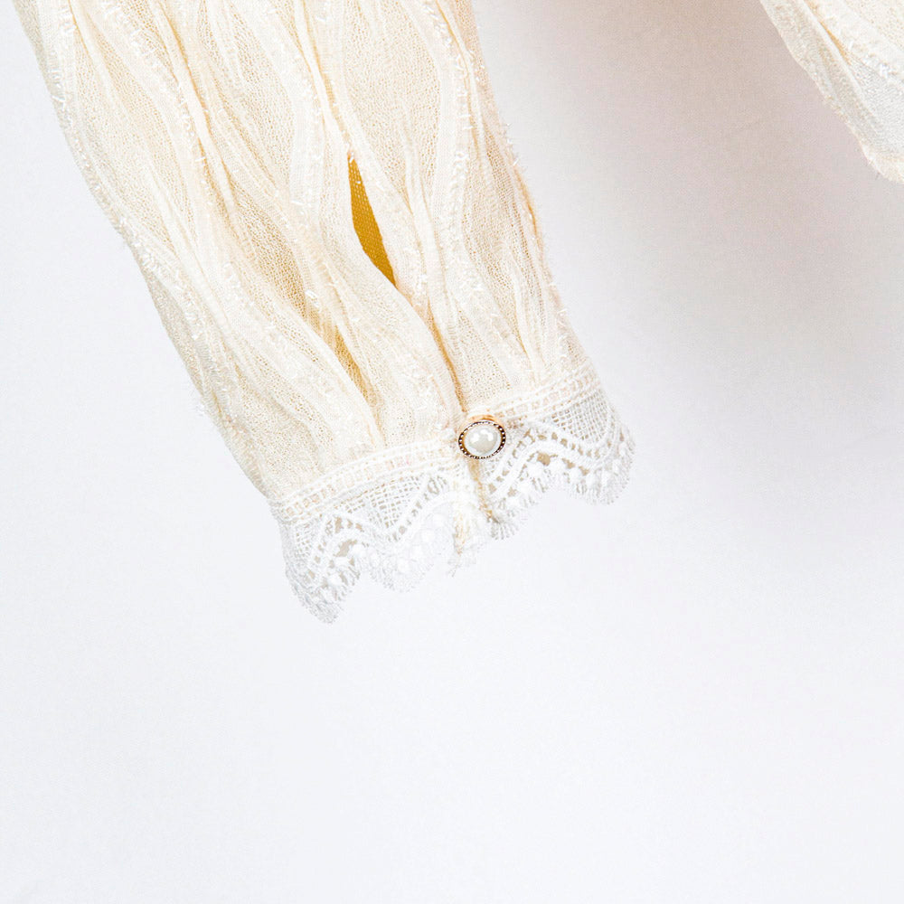 Ivory Lace Trim Blouse