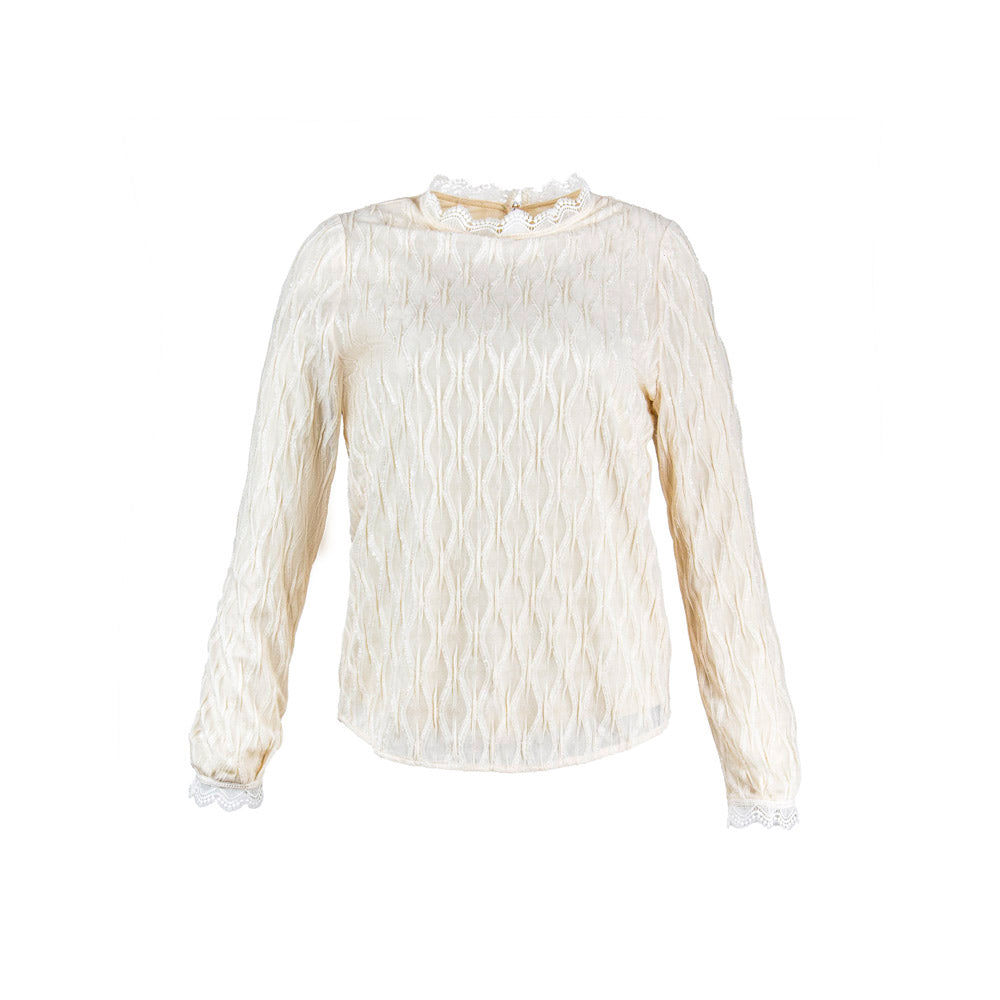 Ivory Lace Trim Blouse