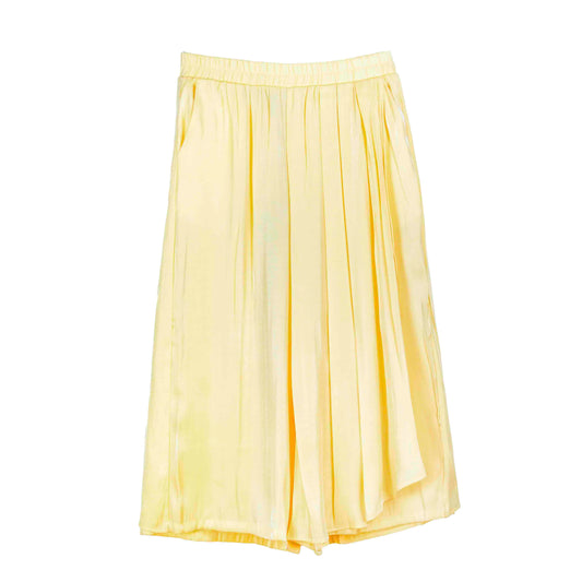Pleated Wide-Leg Garter Pants