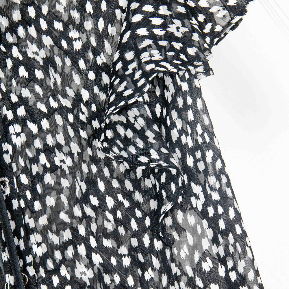 Semi-Sheer Black Button-Down Blouse