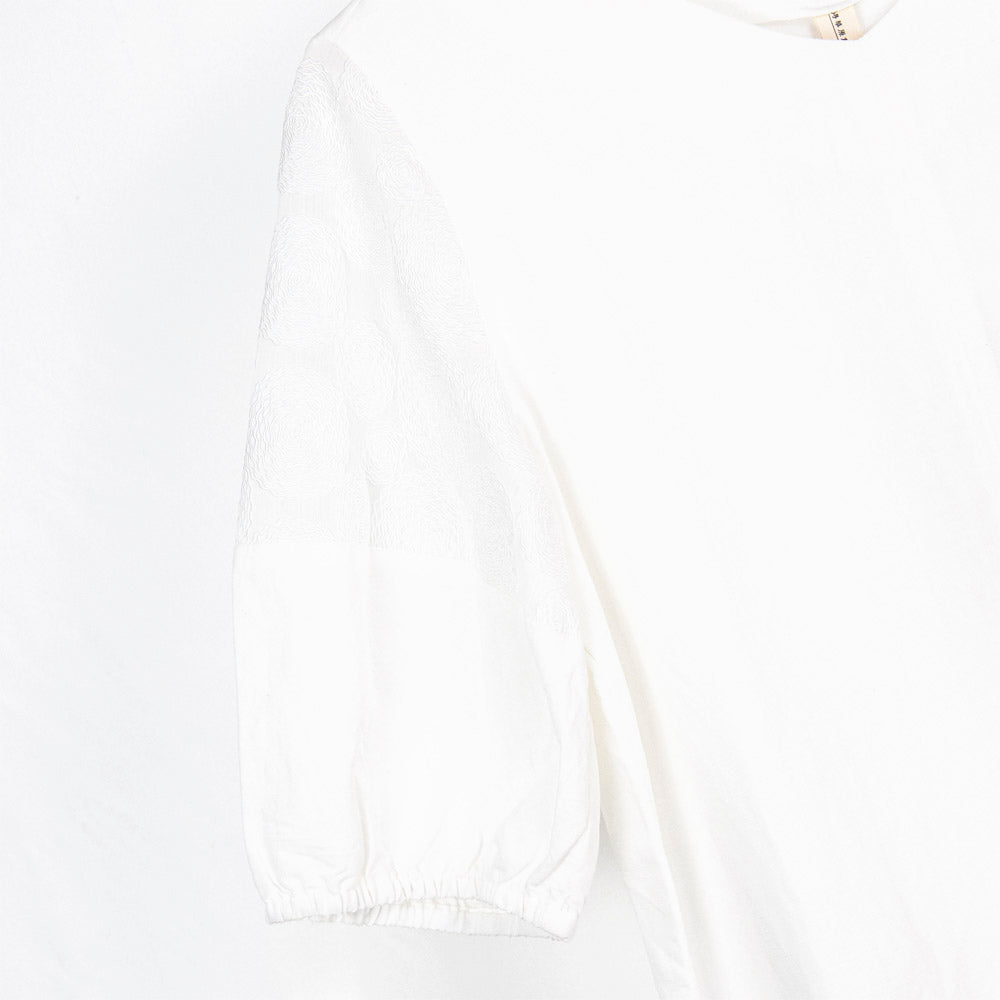 White V-Neck Lace-Detail Blouse