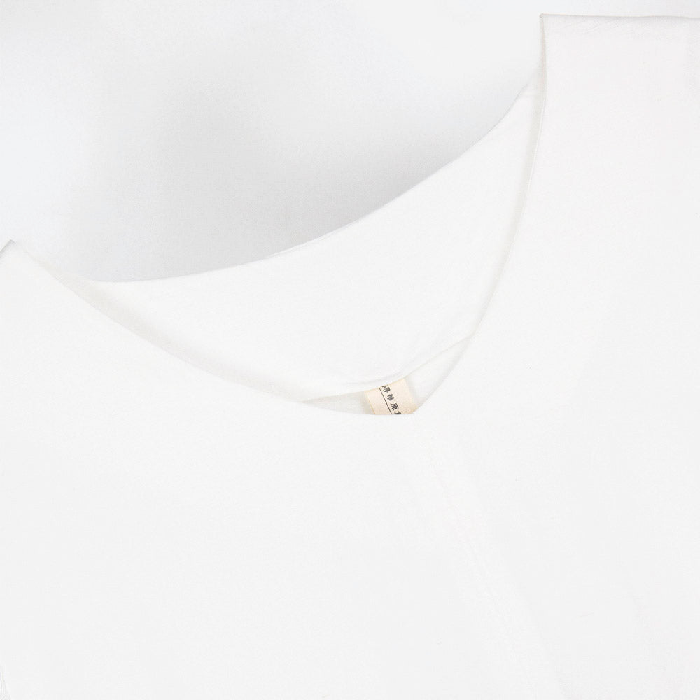 White V-Neck Lace-Detail Blouse