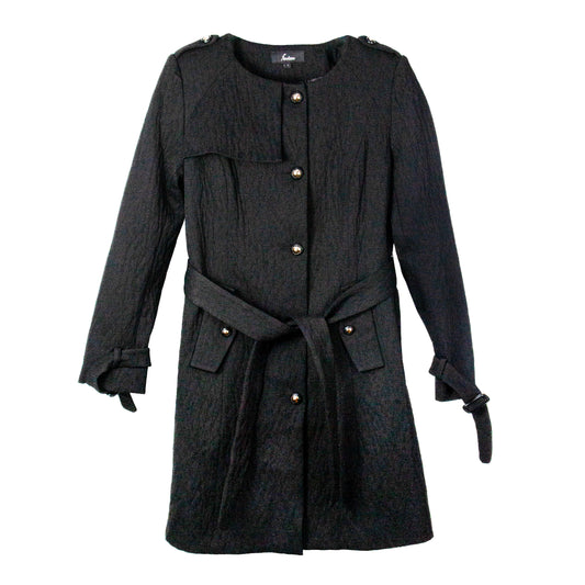 Raven Belted Button Coat