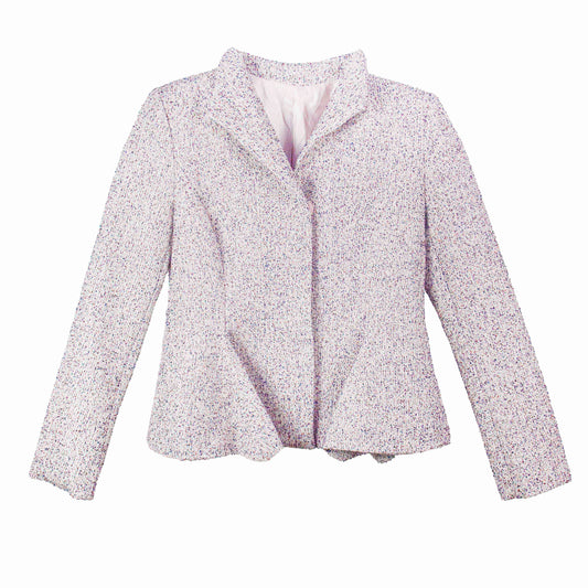 Elegant Tweed Snap-Button Coat