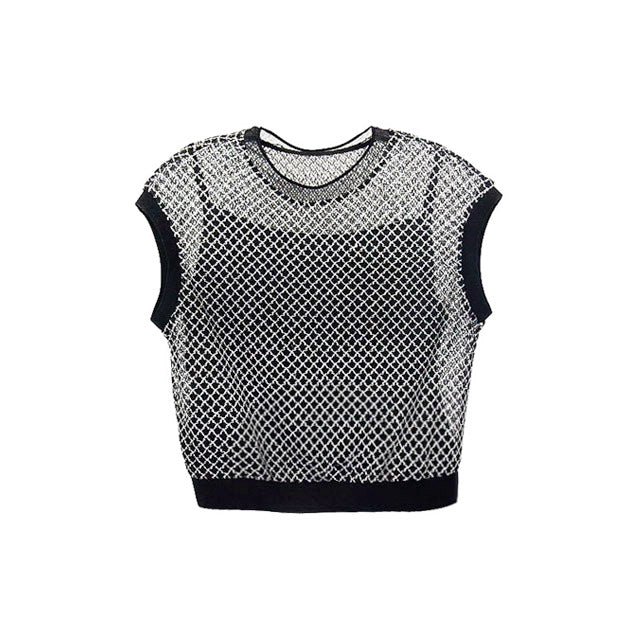 Elegant Mesh Knit Top