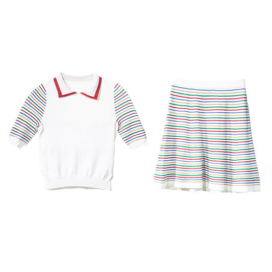 Vibrant Striped Knitted Coordinates