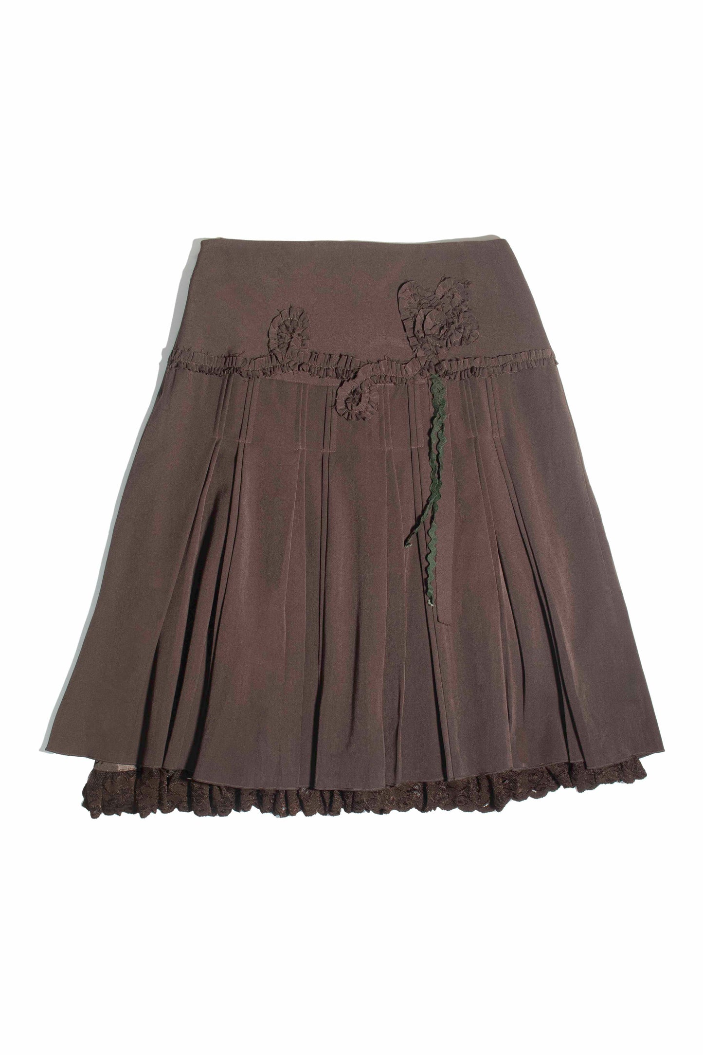 Rosette Ruffle Pleated Skirt