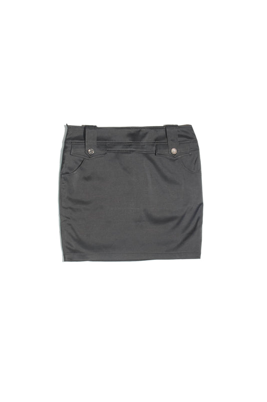 Structured Button-Tab Mini Skirt