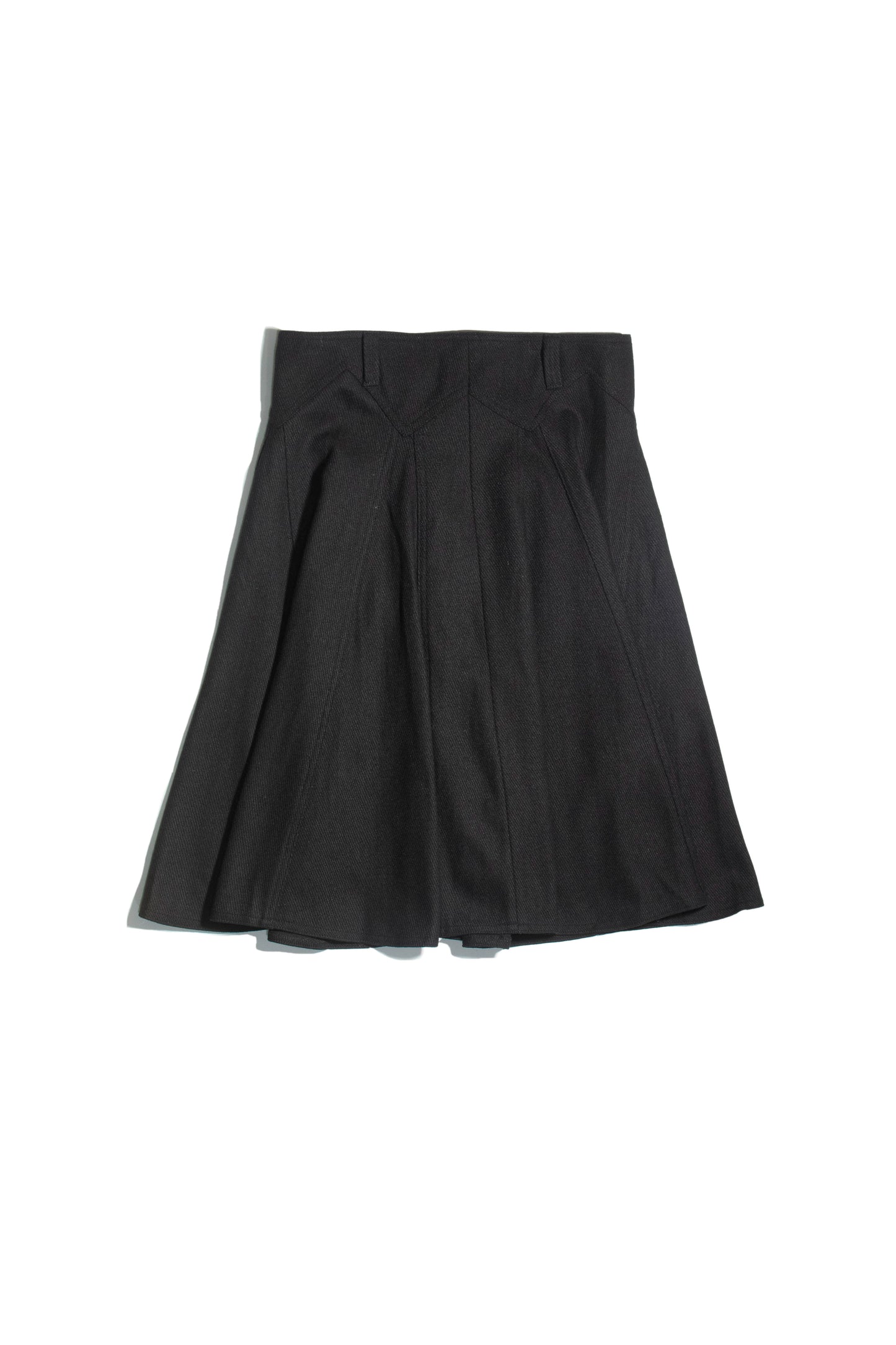 Structured Black Paneled Skirt
